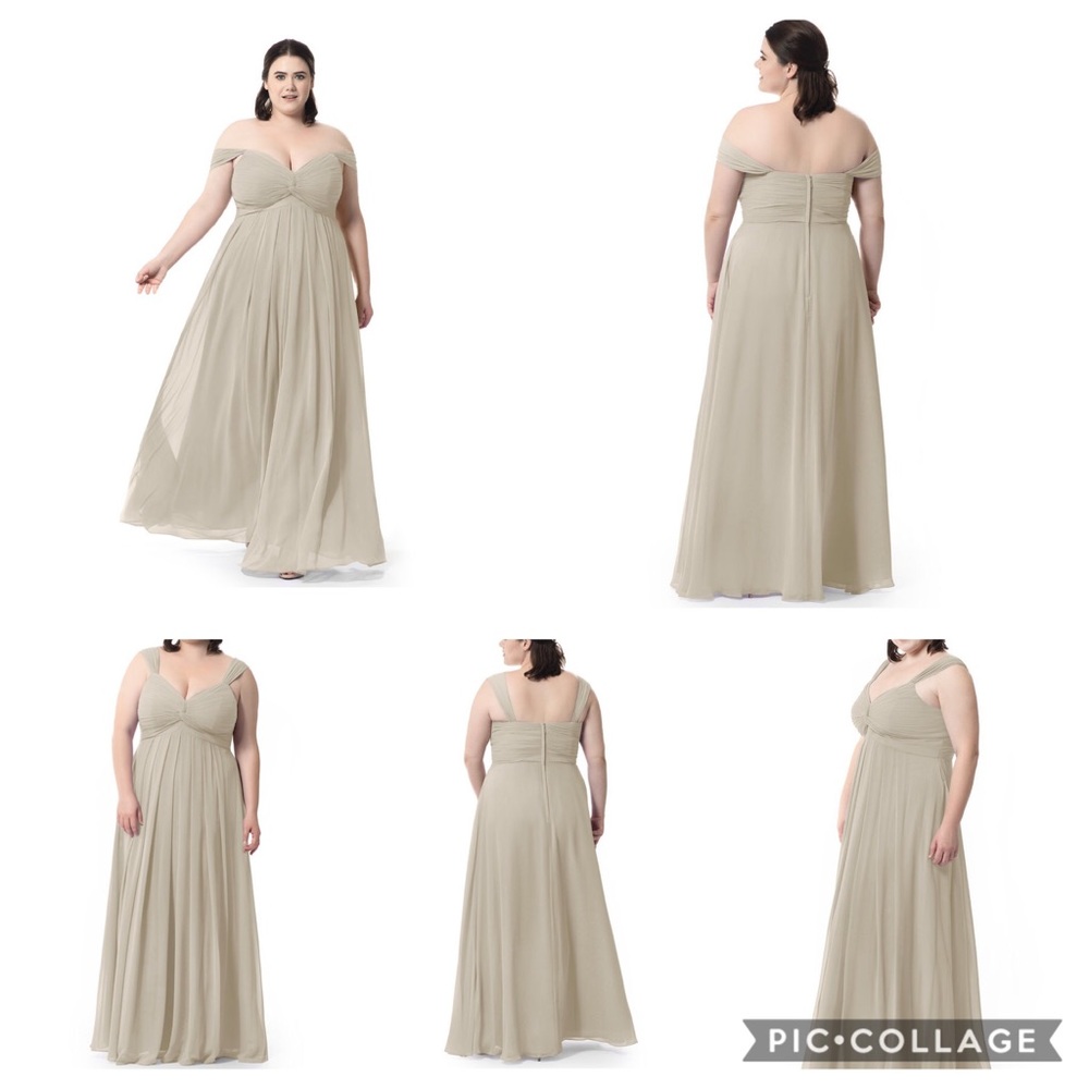 Azazie Taupe Kaitlynn Bridesmaid / Prom Dress